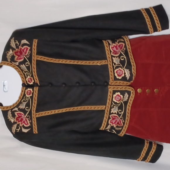Vintage ANYA. Black Matador Style Silk Embroidered Blazer. Size 6 - Picture 7 of 14